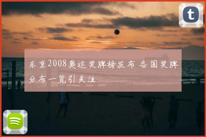 东京2008奥运奖牌榜发布 各国奖牌分布一览引关注